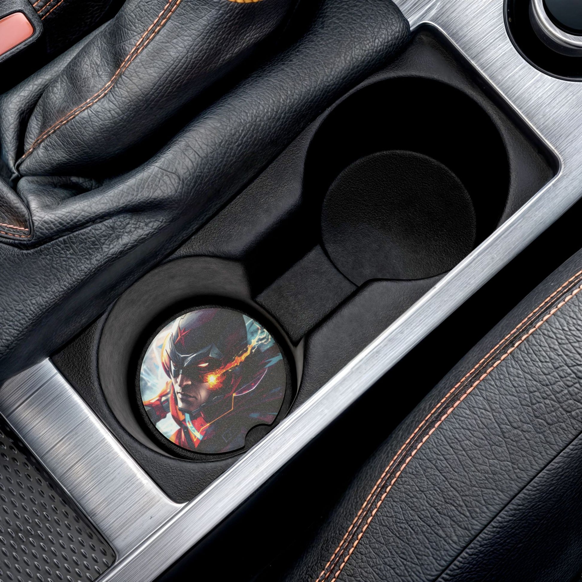 Superhero Soapstone Car Coaster — Cosmic Superhero Driver Cup Holder Mat