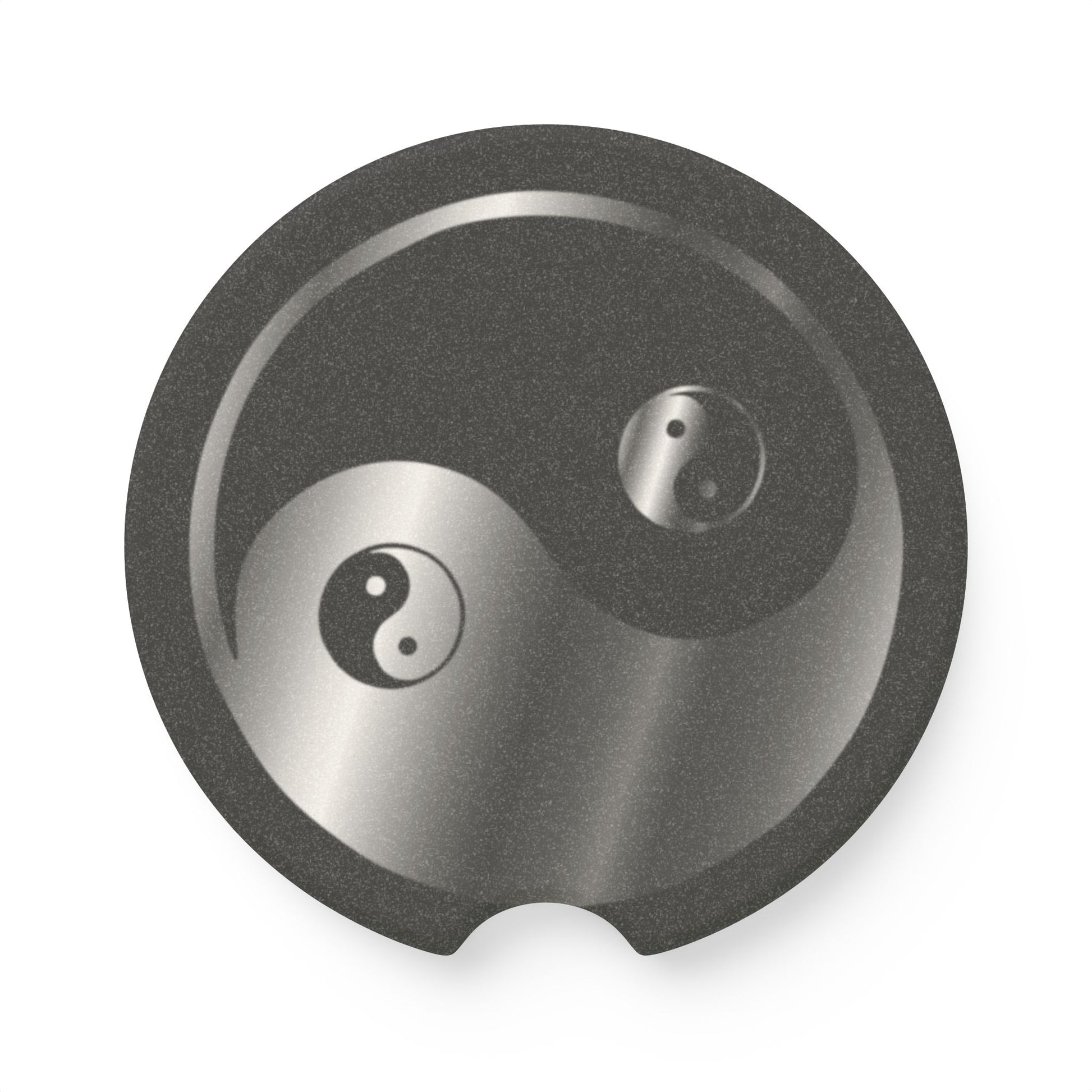 Yin Yang Soapstone Car Coaster – Non-Slip Stone Spiritual Style Drink Holder