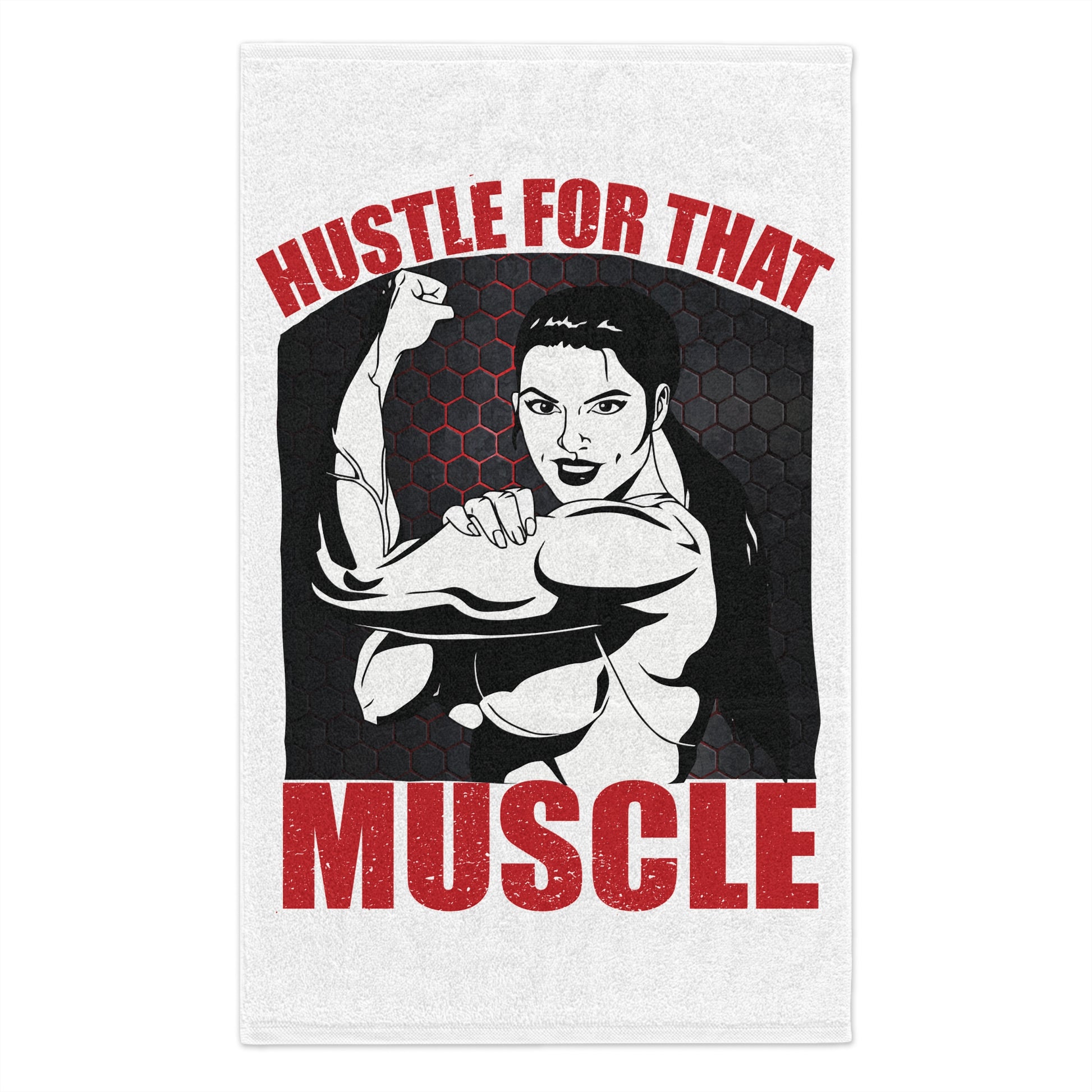 Gym Towel - "Hustle For That Muscle" Gym Motivational Workout Towel (11x18)