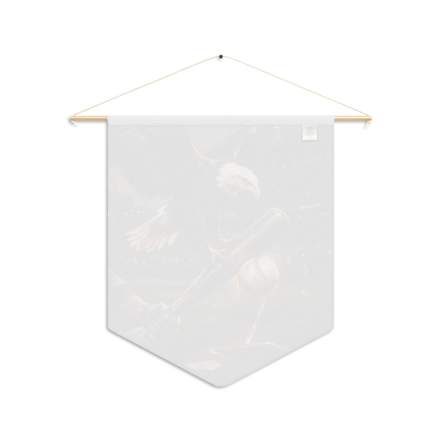 Baseball Eagle Pennant Wall Banner — Patriotic Sports Decor for Home or Man Cave