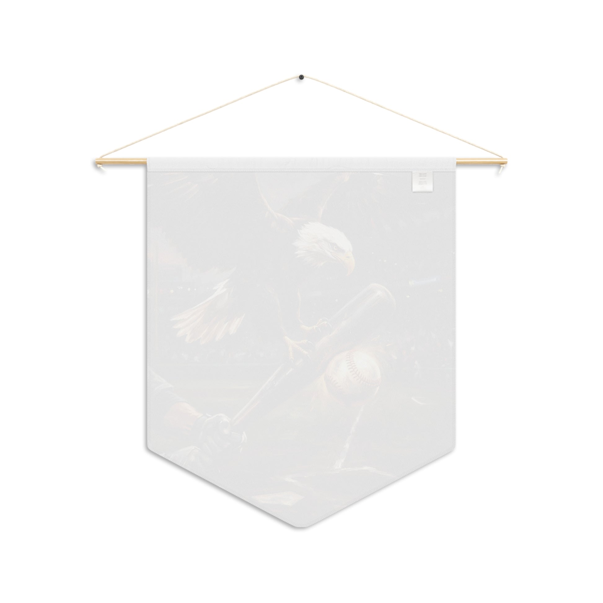 Baseball Eagle Pennant Wall Banner — Patriotic Sports Decor for Home or Man Cave