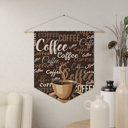 Coffee Pennant Banner — Vintage Cup & Typographic Coffee Wall Flag for Kitchen, Cafe Decor