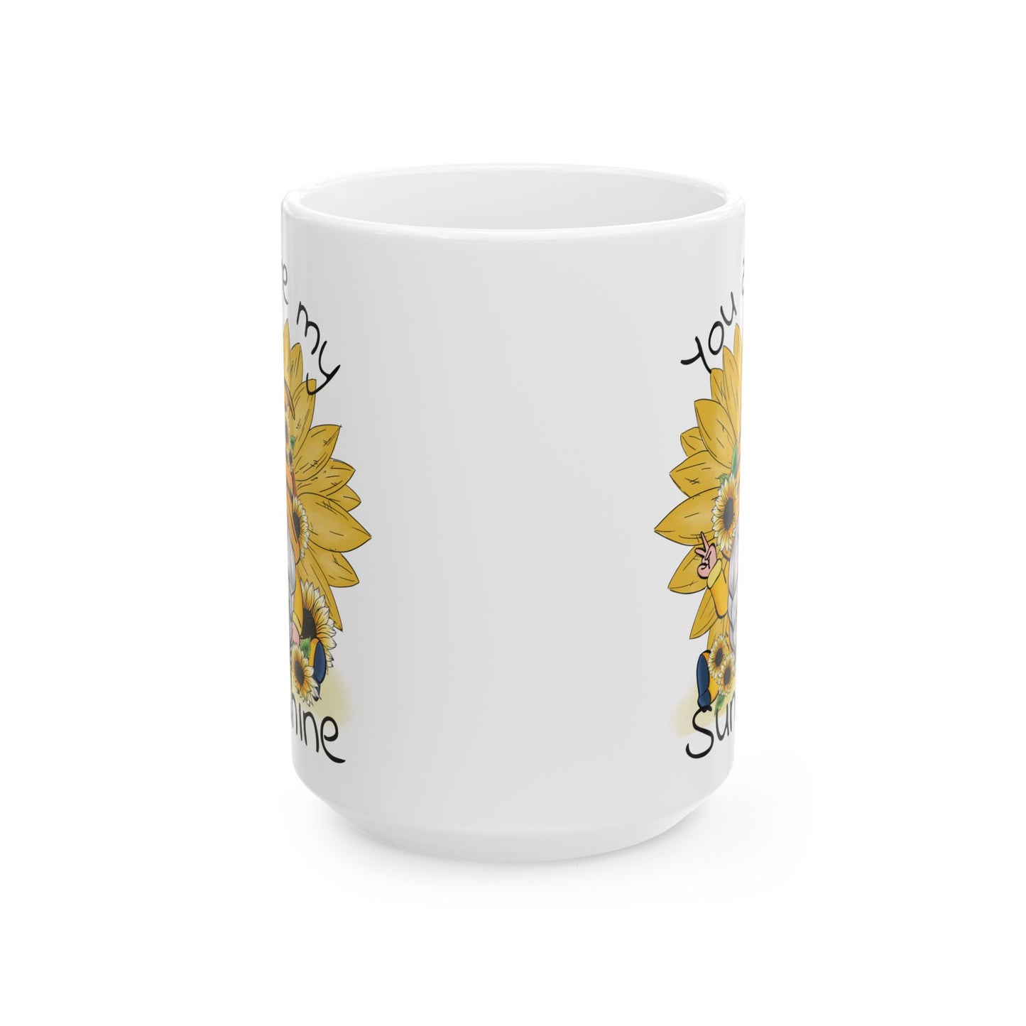 Sunflower Gnome Ceramic Mug - "You Are My Sunshine"