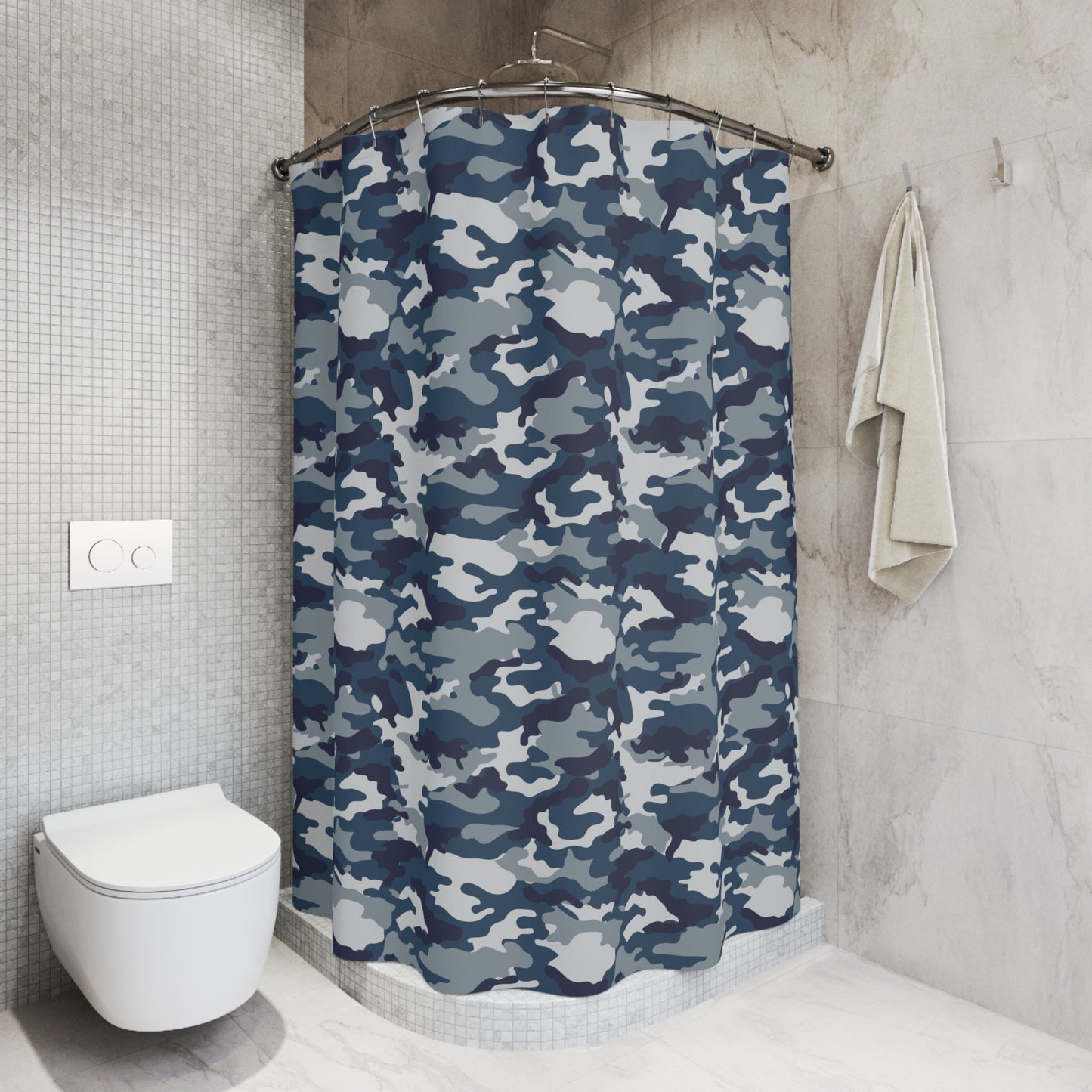 Blue Camo Shower Curtain
