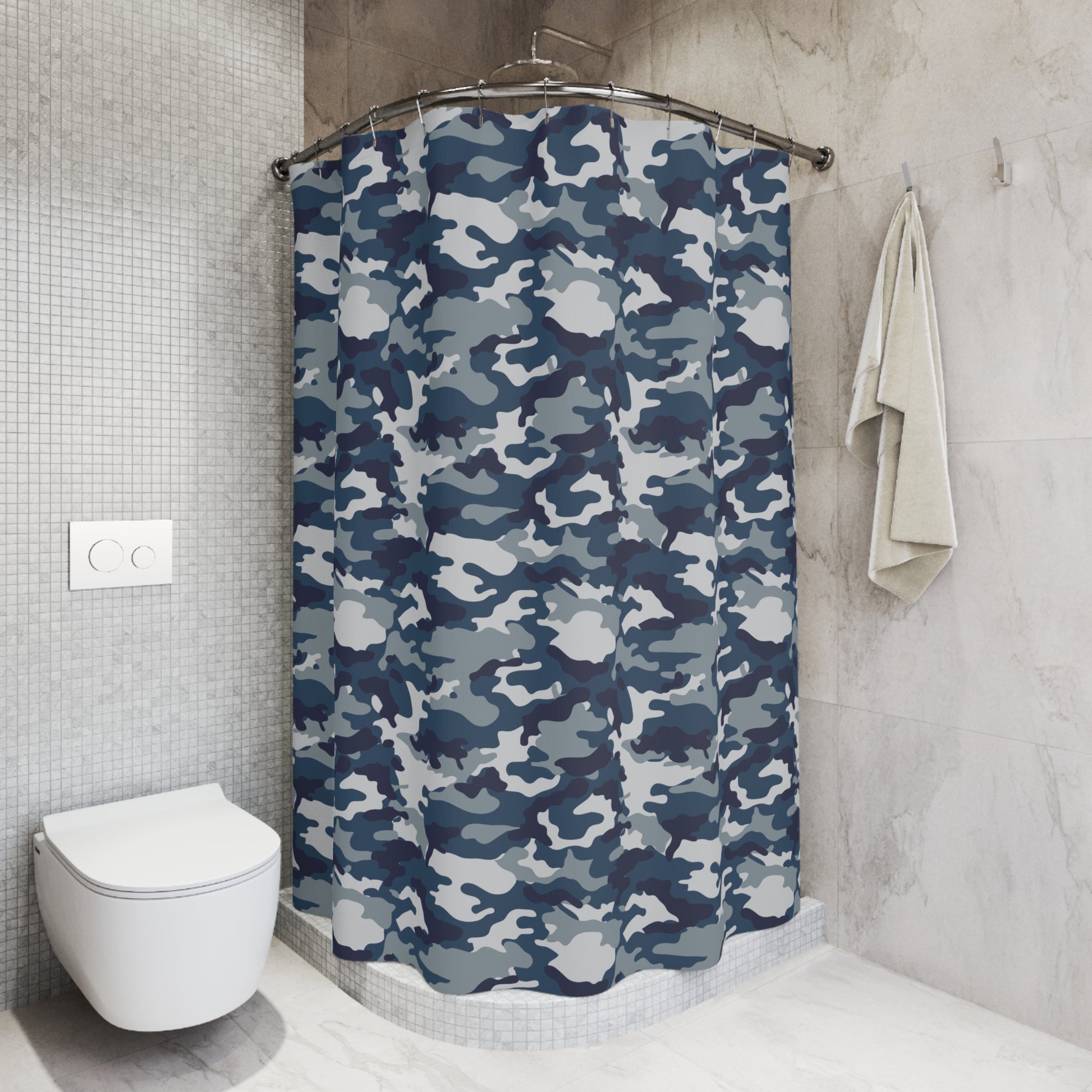 Blue Camo Shower Curtain