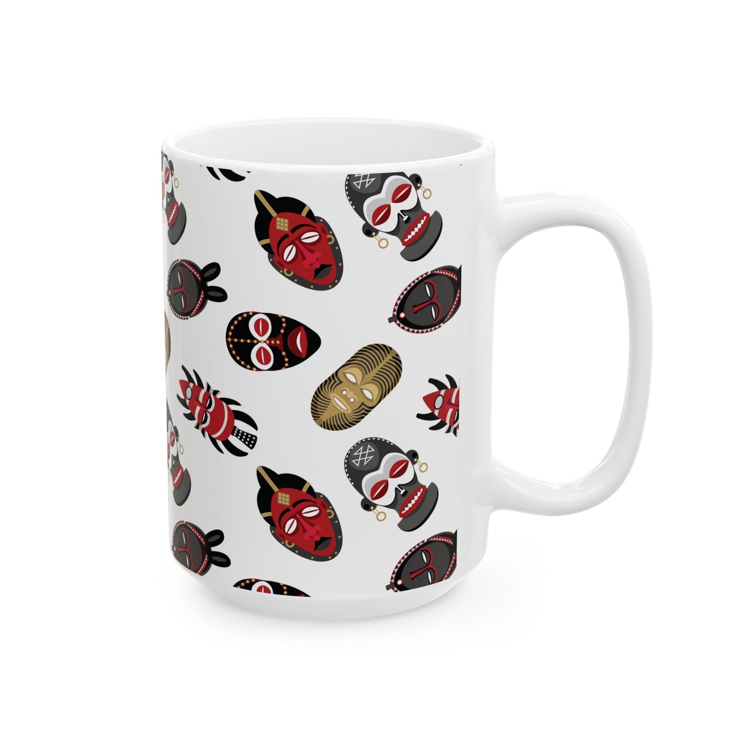 Vibrant Tribal Mask Ceramic Mug