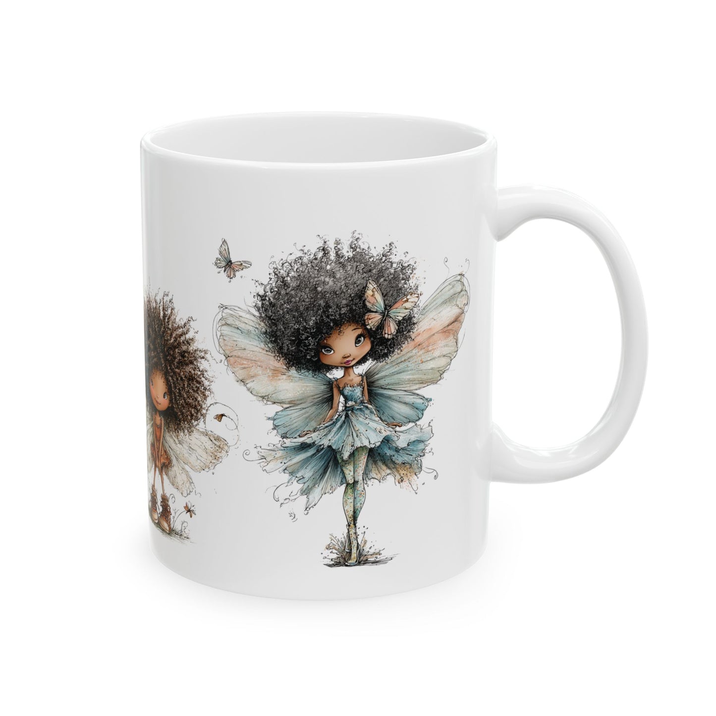 Whimsical Fairy Mug — Cute Little Fairy Girls Ceramic Cup (11oz)