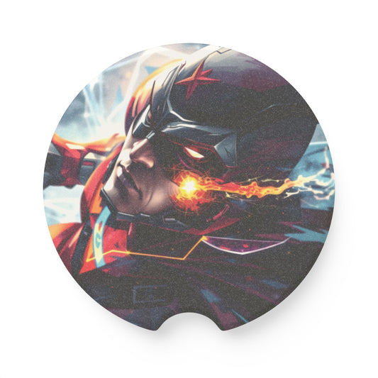 Superhero Soapstone Car Coaster — Cosmic Superhero Driver Cup Holder Mat