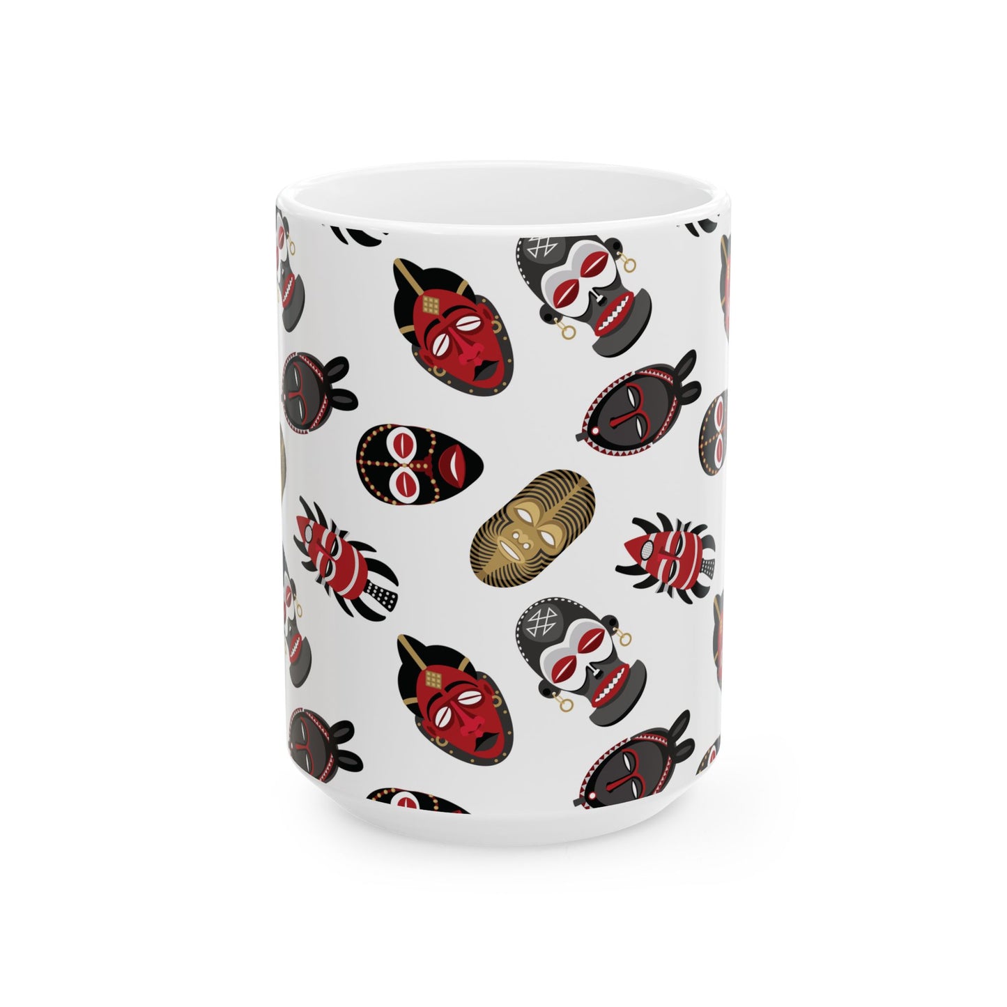 Vibrant Tribal Mask Ceramic Mug