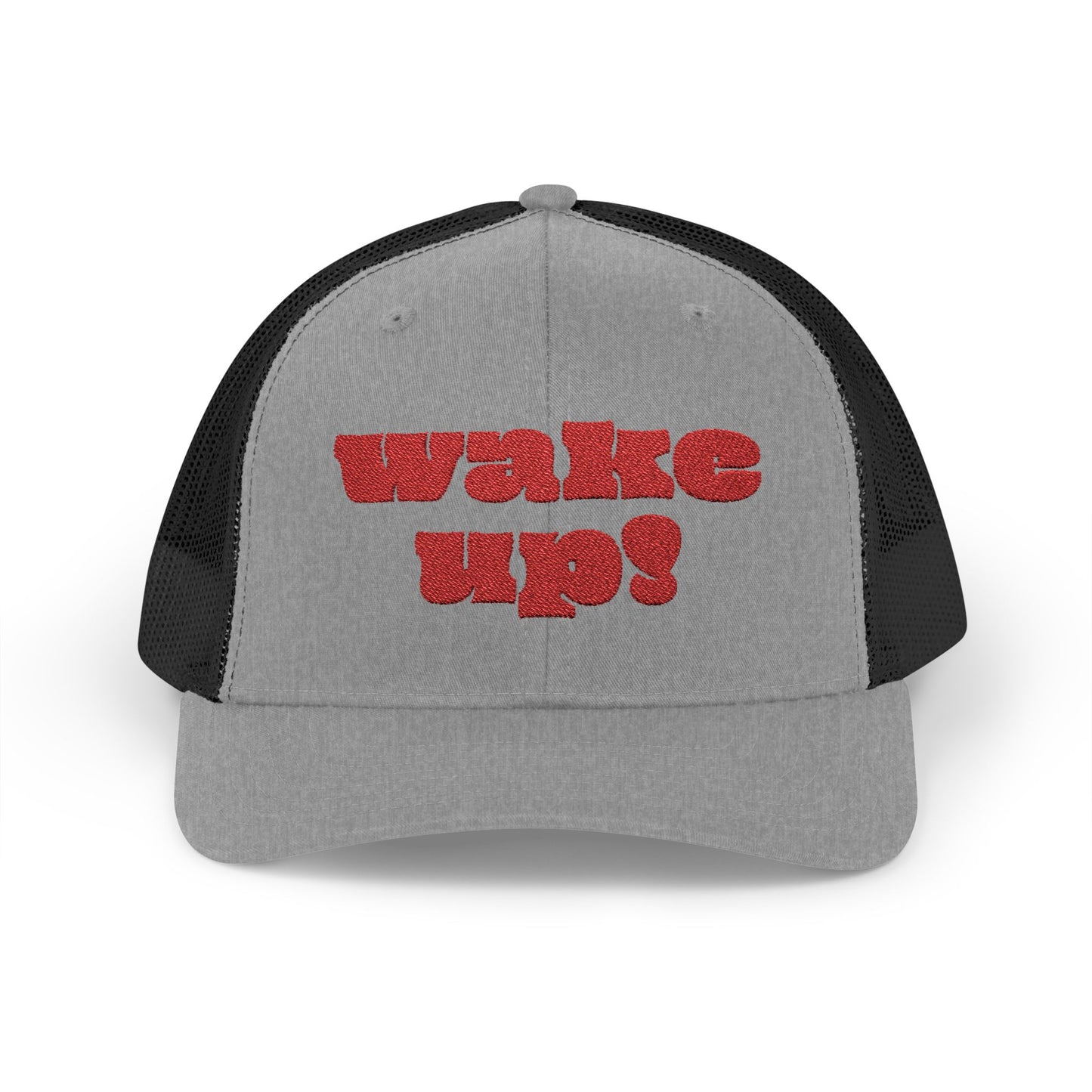 "Wake Up!" Snapback Trucker Cap, Fun Hat for Morning Motivation