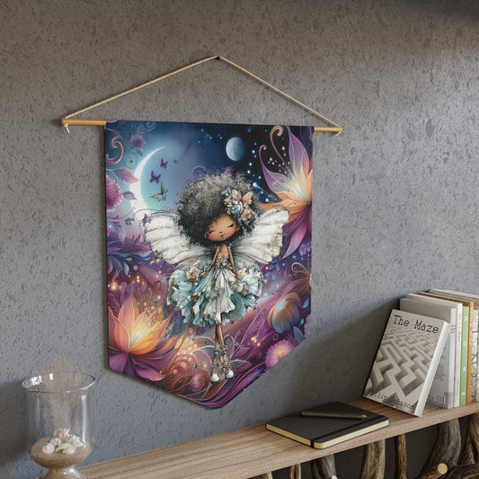 Whimsical Fairy Pennant Wall Banner — Enchanted Floral Nightgirl Decor