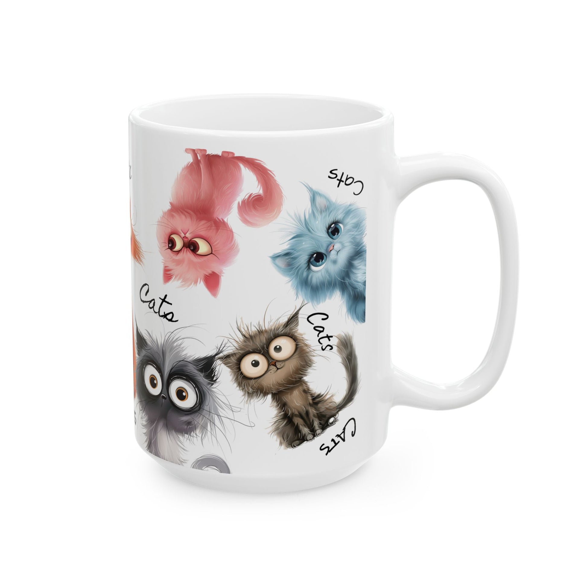 Whimsical Cat Ceramic Mug