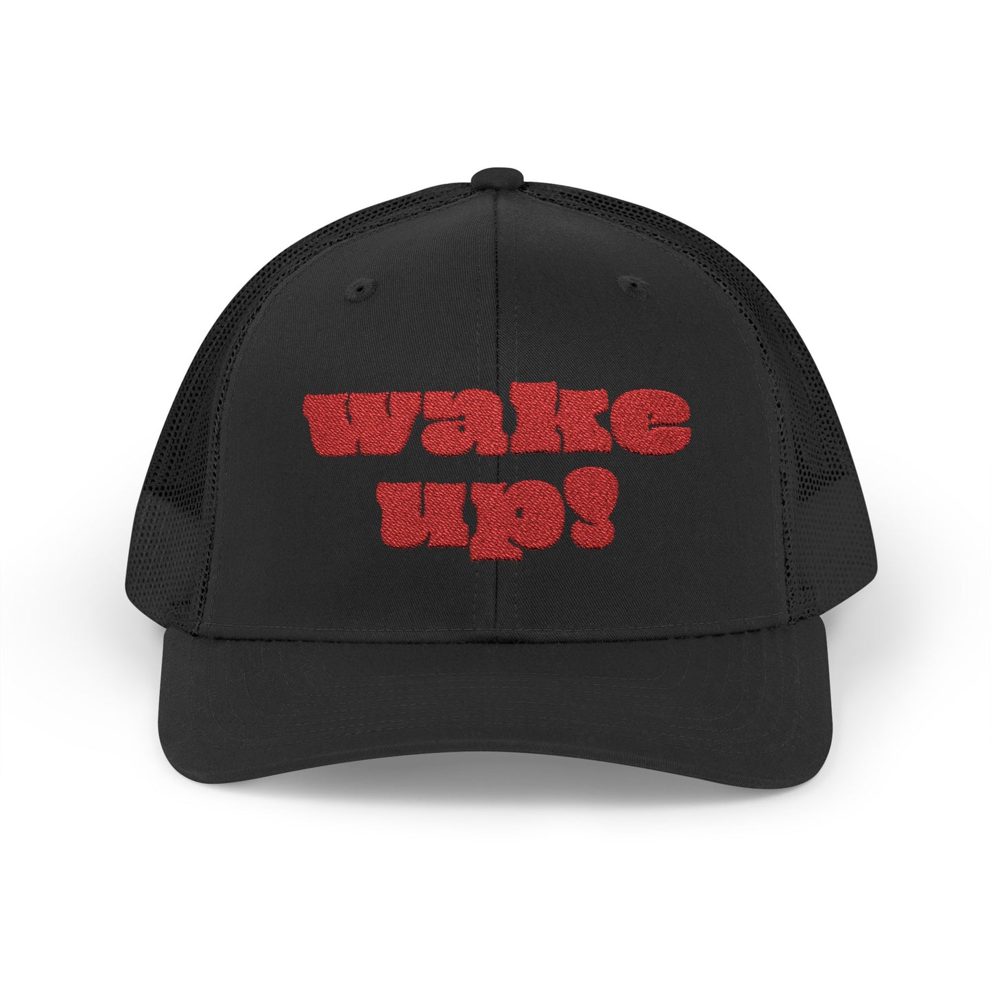 "Wake Up!" Snapback Trucker Cap, Fun Hat for Morning Motivation