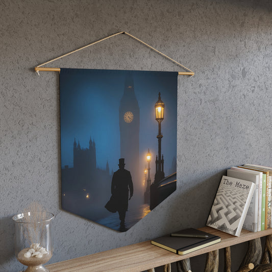 Victorian London Pennant - Foggy Big Ben Wall Banner for Home Decor