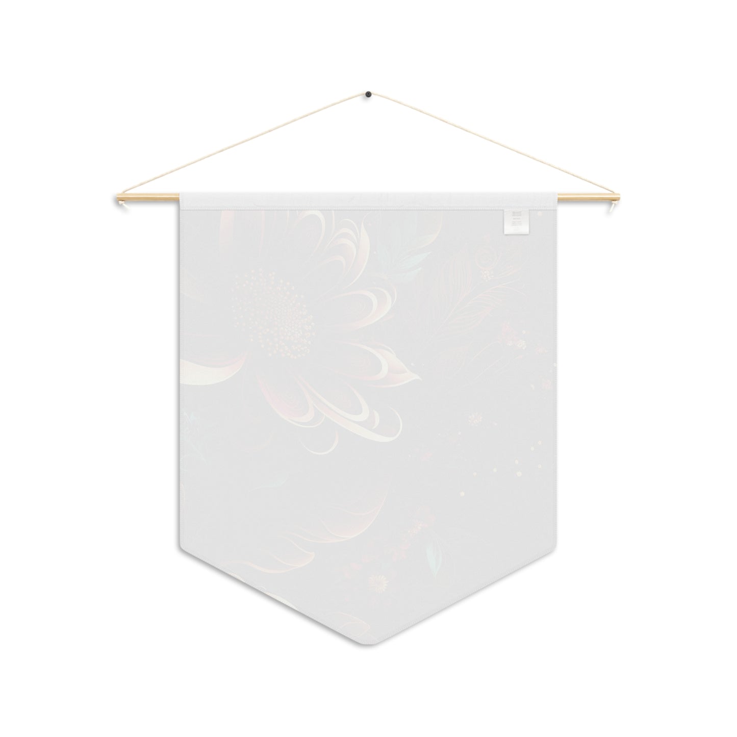 Autumn Bloom Pennant Wall Banner — Dark Floral Decorative Flag
