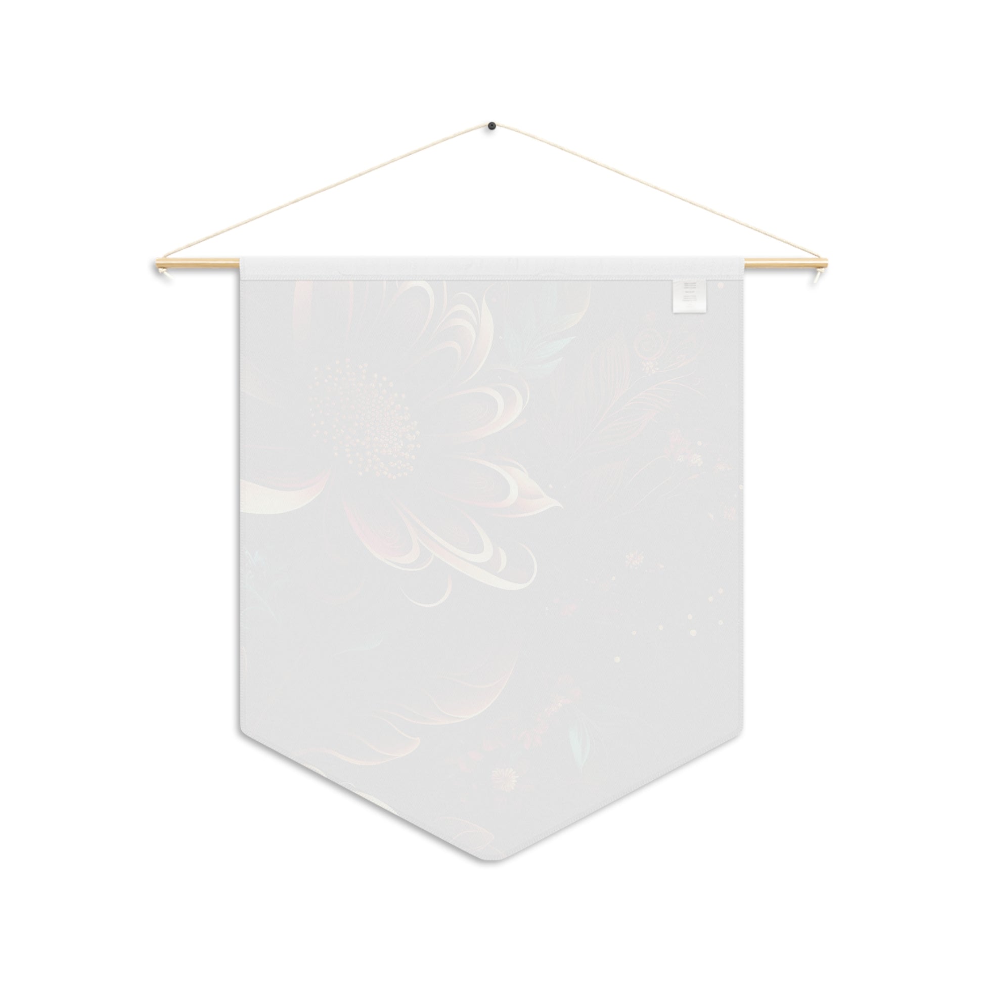 Autumn Bloom Pennant Wall Banner — Dark Floral Decorative Flag