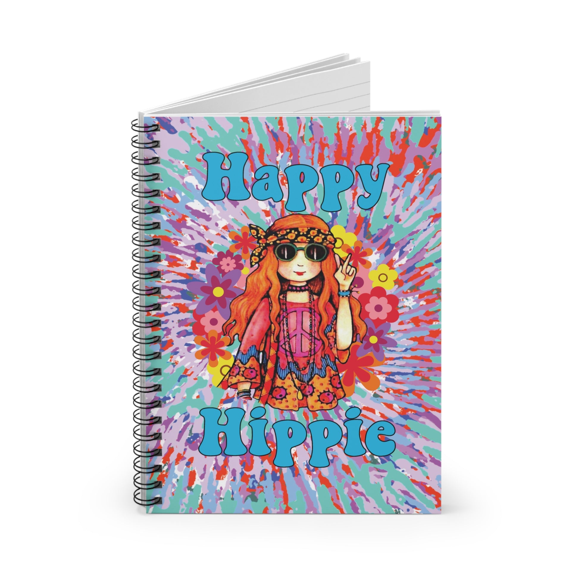 Boho Tie Dye Spiral Notebook - Hippie Girl