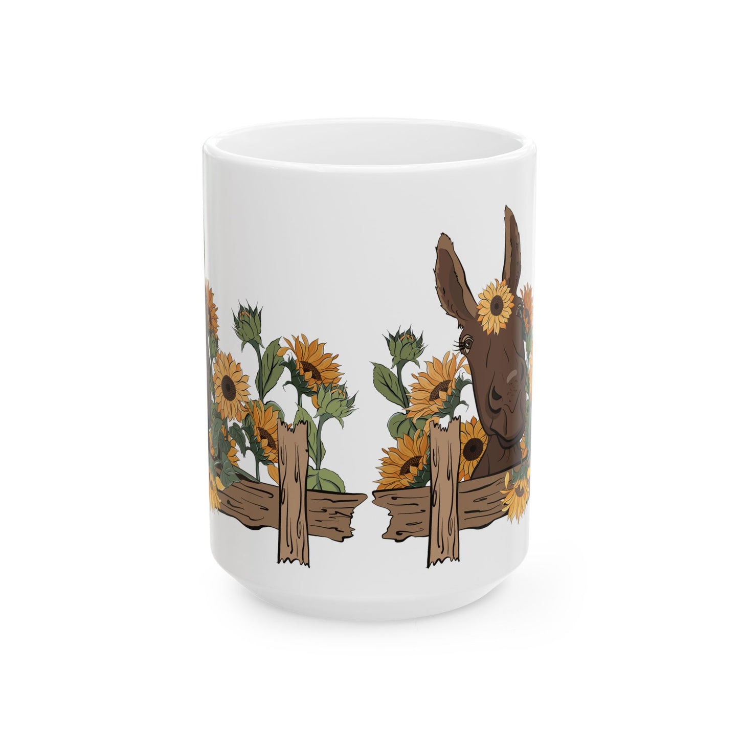 Sunflower Donkey Ceramic Mug