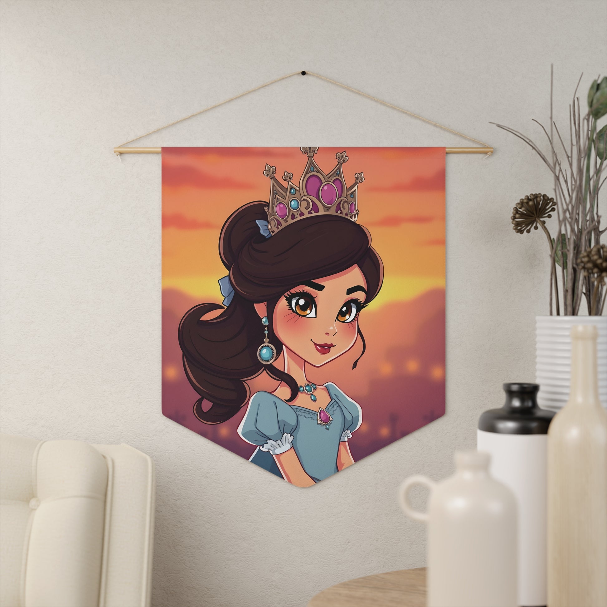 Princess Pennant Wall Banner — Cute Royal Girl Room Decor