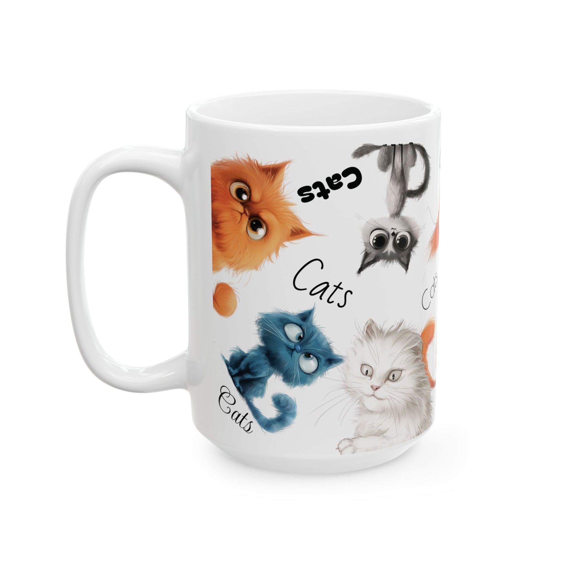 Whimsical Cat Ceramic Mug