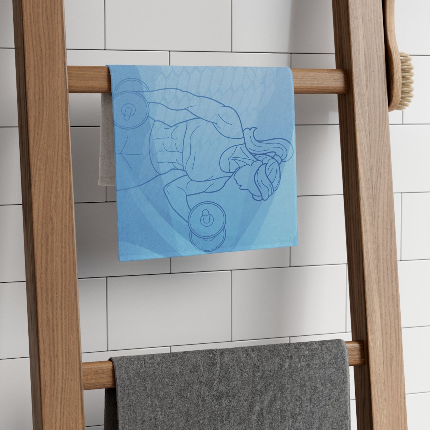 Fitness Towel - 11x18 Workout Gym Towel with Dumbbell Design