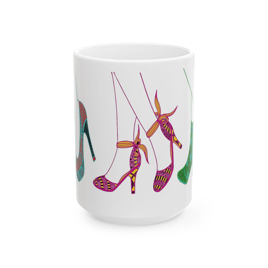 Chic High Heel Ceramic Mug – Stylish Footwear Design (15oz)