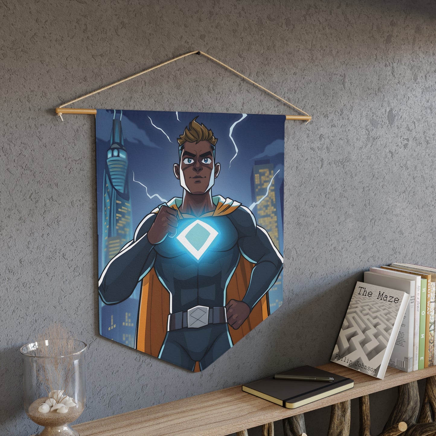 Superhero Wall Pennant – Lightning City Hero Banner