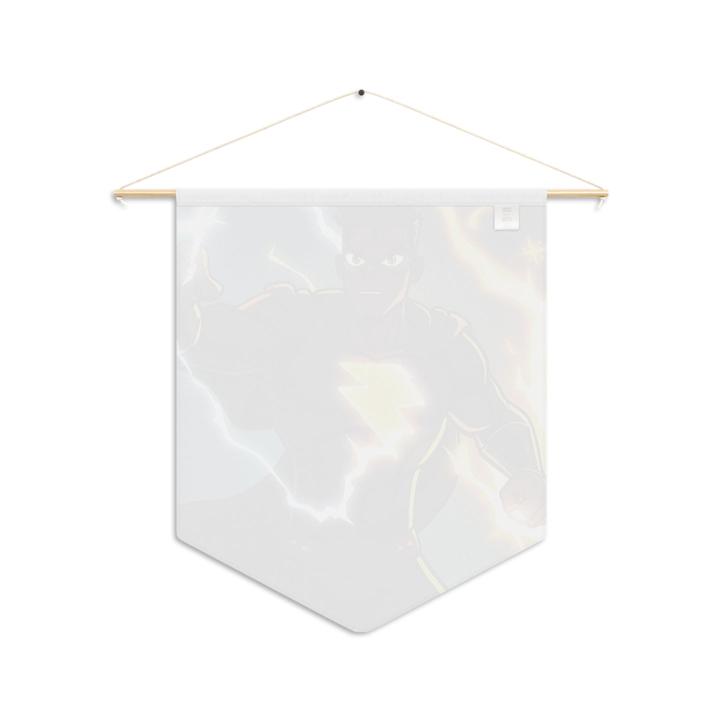 Lightning Hero Pennant — Superhero Wall Banner with Bolt Emblem