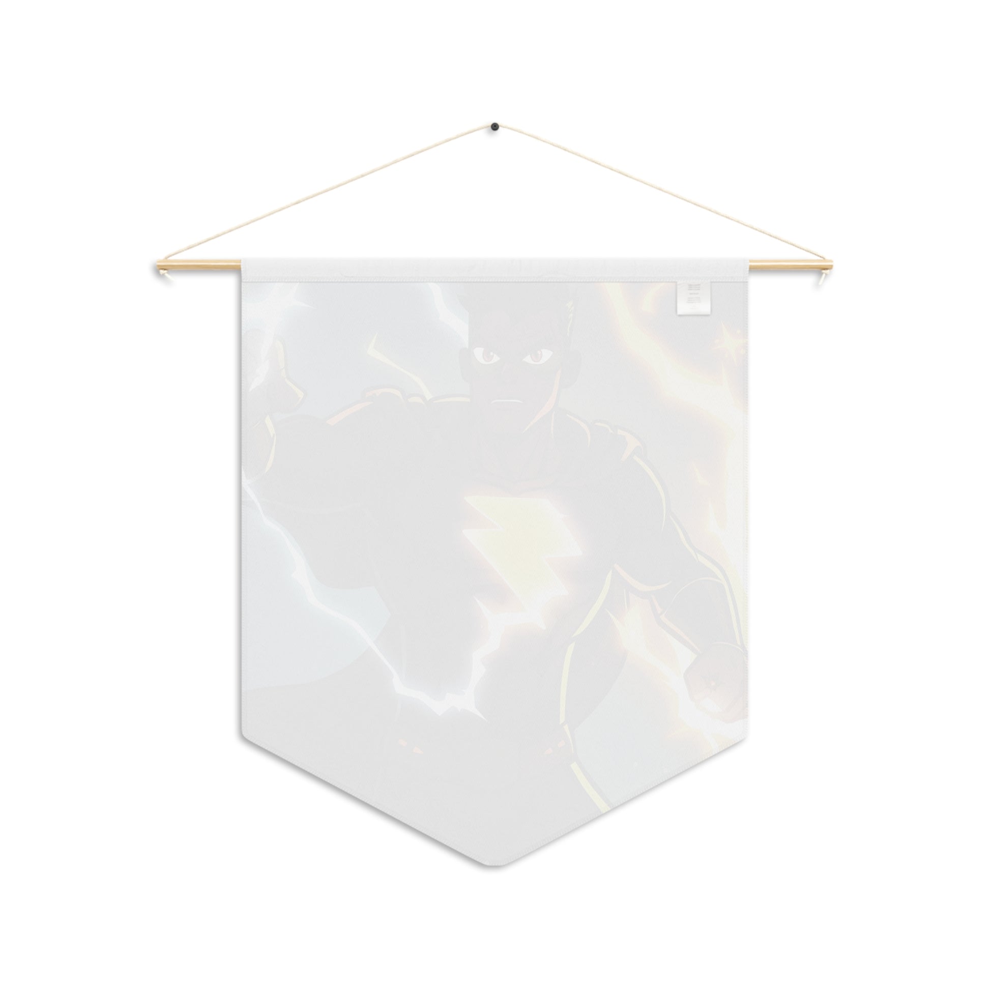 Lightning Hero Pennant — Superhero Wall Banner with Bolt Emblem
