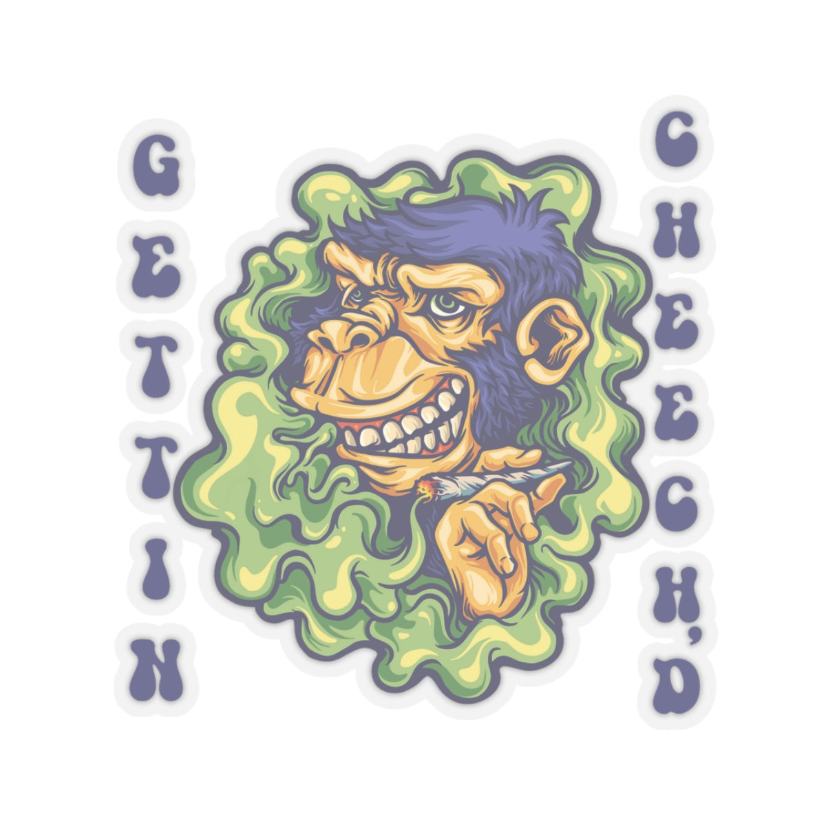 Cheech'd Gorilla Kiss-Cut Stickers