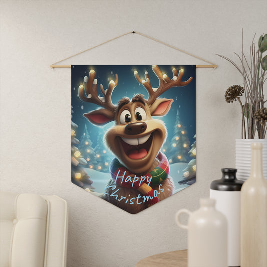 Christmas Reindeer Pennant Banner - Happy Christmas Holiday Wall Decor