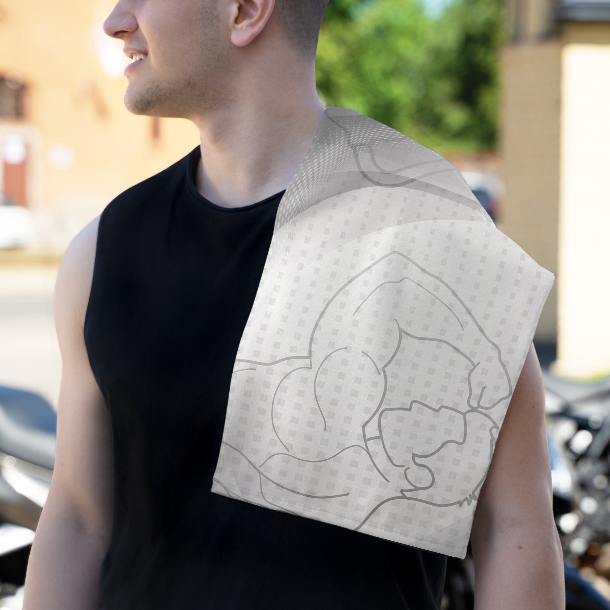 Workout Towel — Sport Muscle Silhouette Gym Towel 11x18