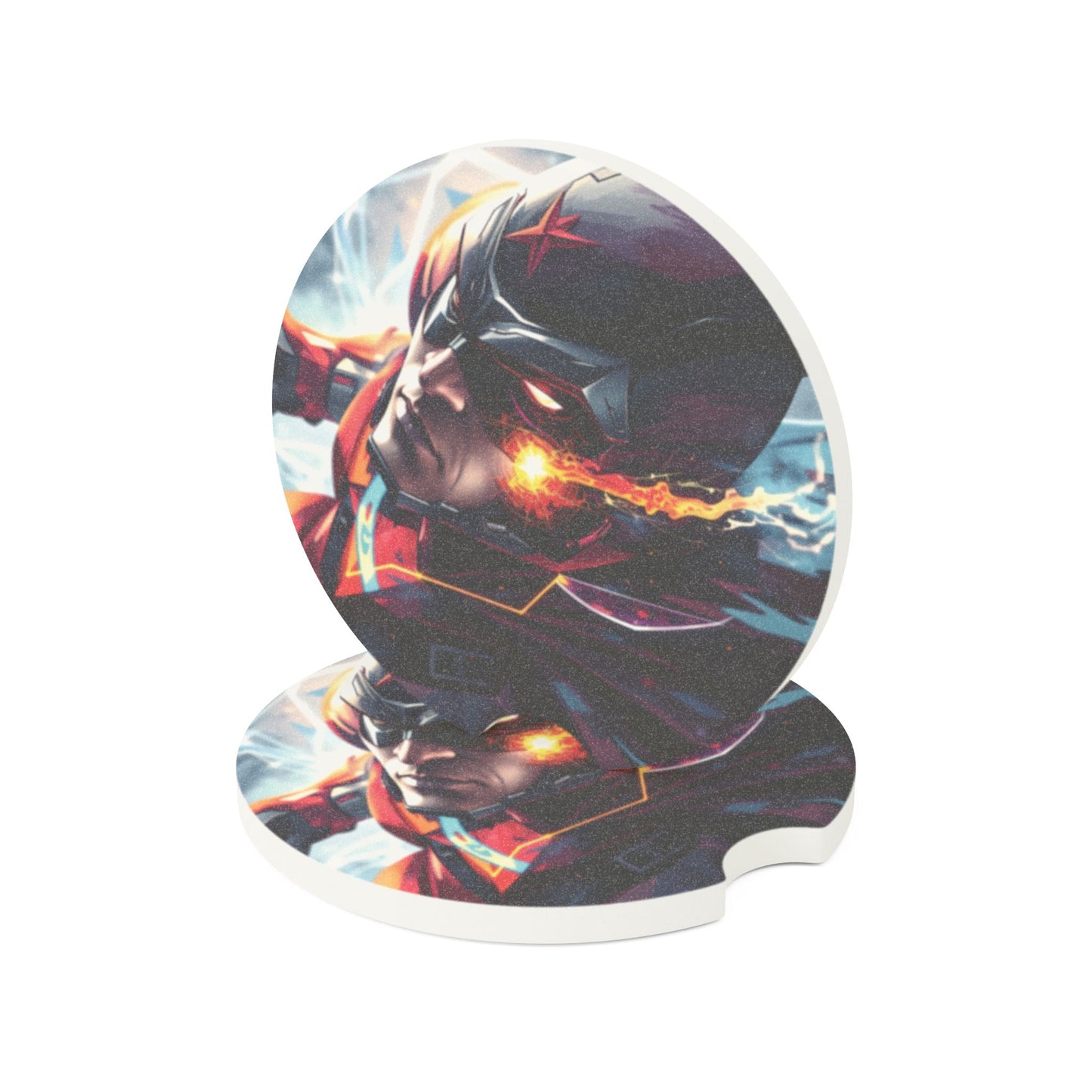 Superhero Soapstone Car Coaster — Cosmic Superhero Driver Cup Holder Mat