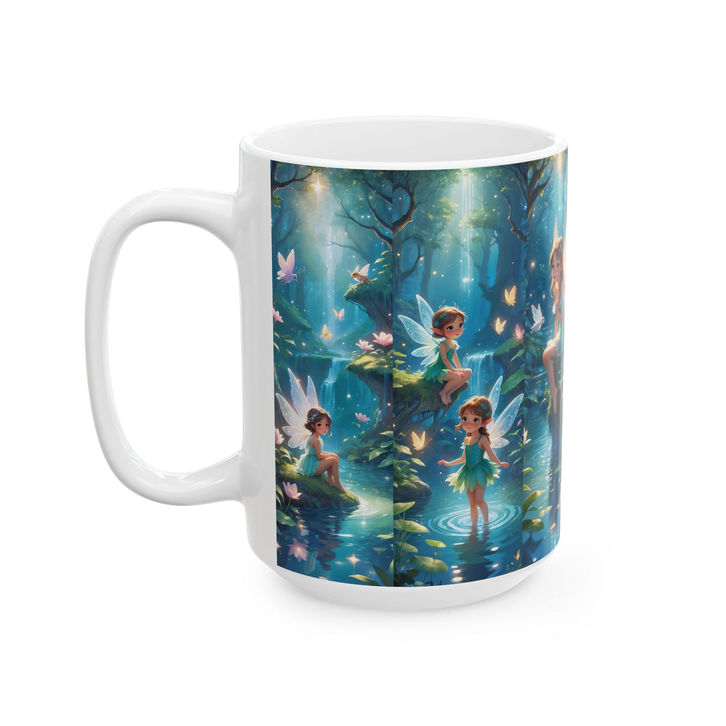 Fairy Forest Ceramic Mug — Enchanted Night Tea & Coffee Cup (15oz)