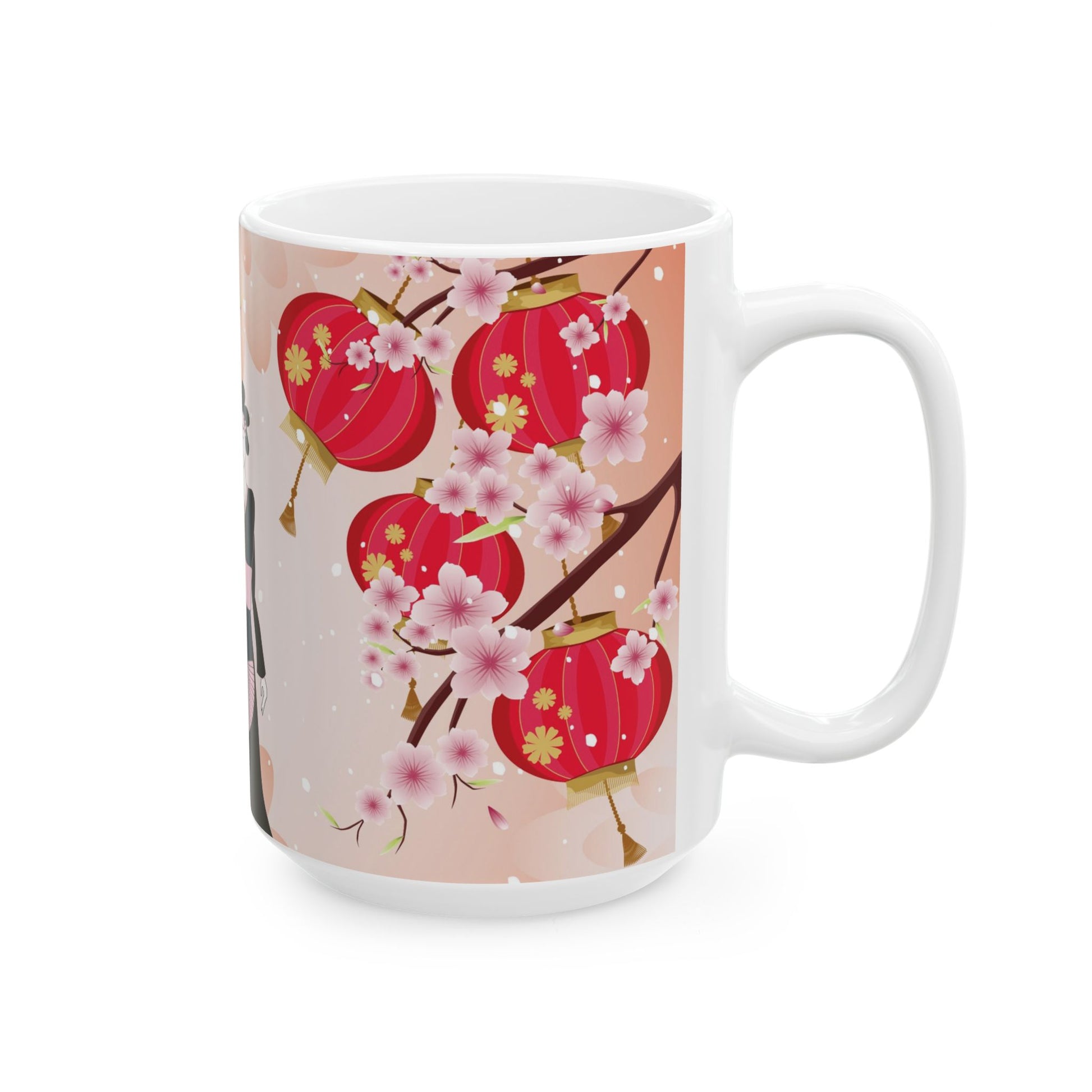 Ceramic Mug with Traditional Japanese Design