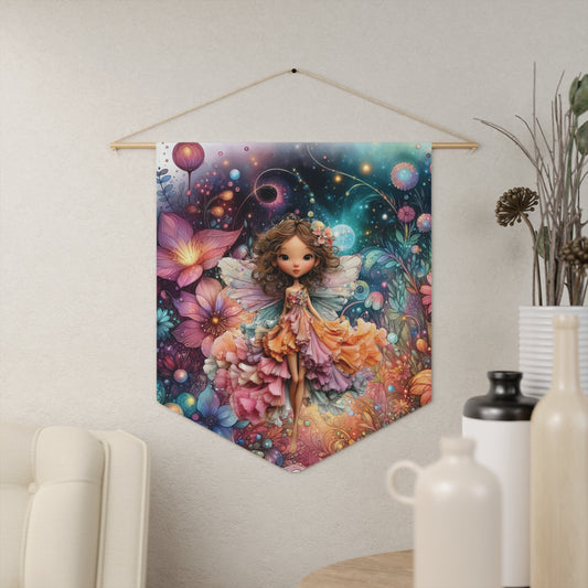 Whimsical Fairy Pennant Banner – Floral Magic Wall Hanging