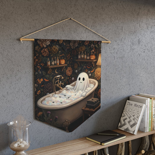 Halloween Ghost Bathtub Pennant — Cute Spooky Home Wall Banner