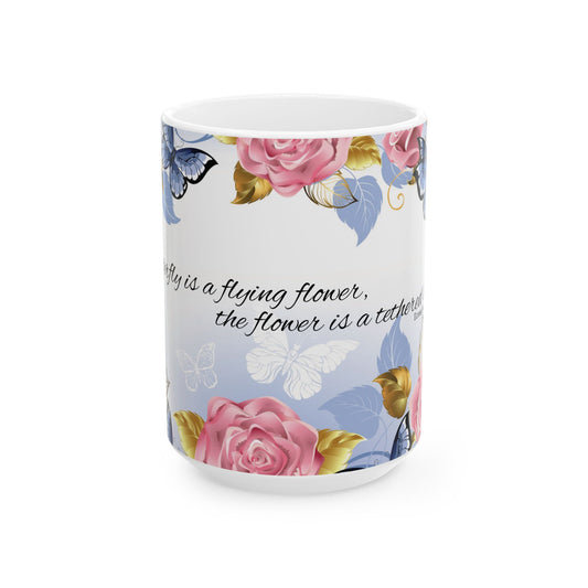 Floral Inspirational Mug-Butterflies And Roses