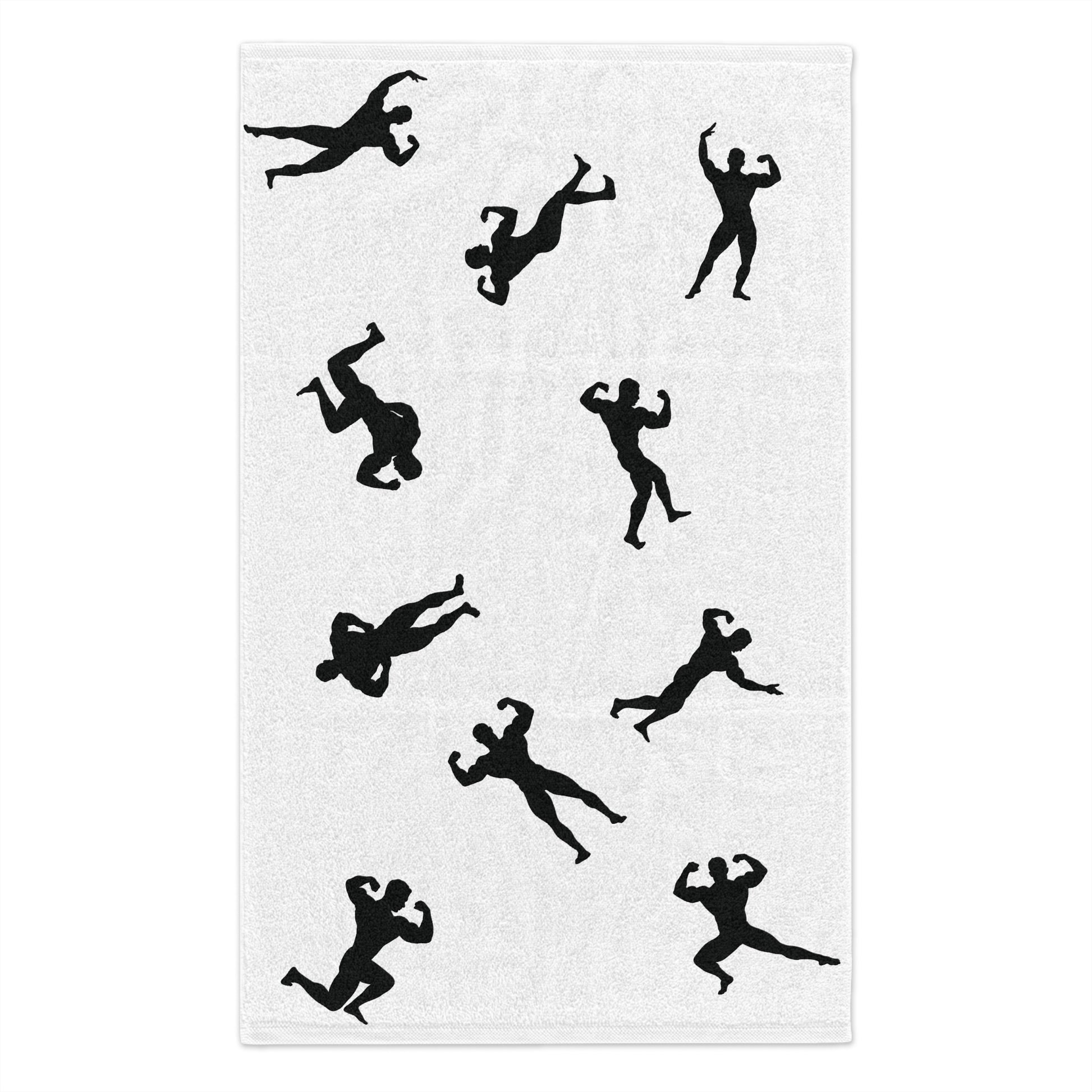 Gym Towel — 11x18 Posing Bodybuilders Silhouette Workout Towel
