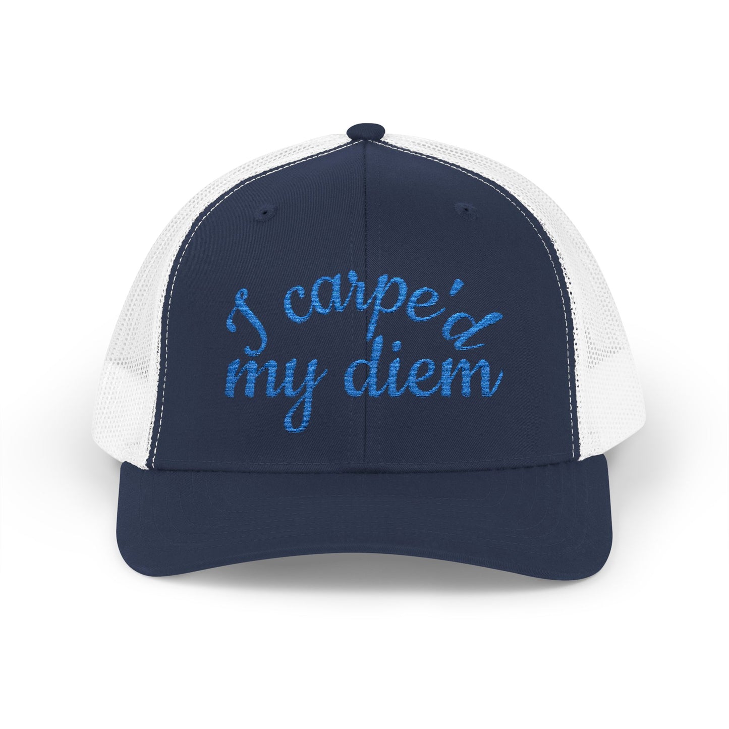 Snapback Trucker Cap-Humorous "I Carpe'd My Diem"
