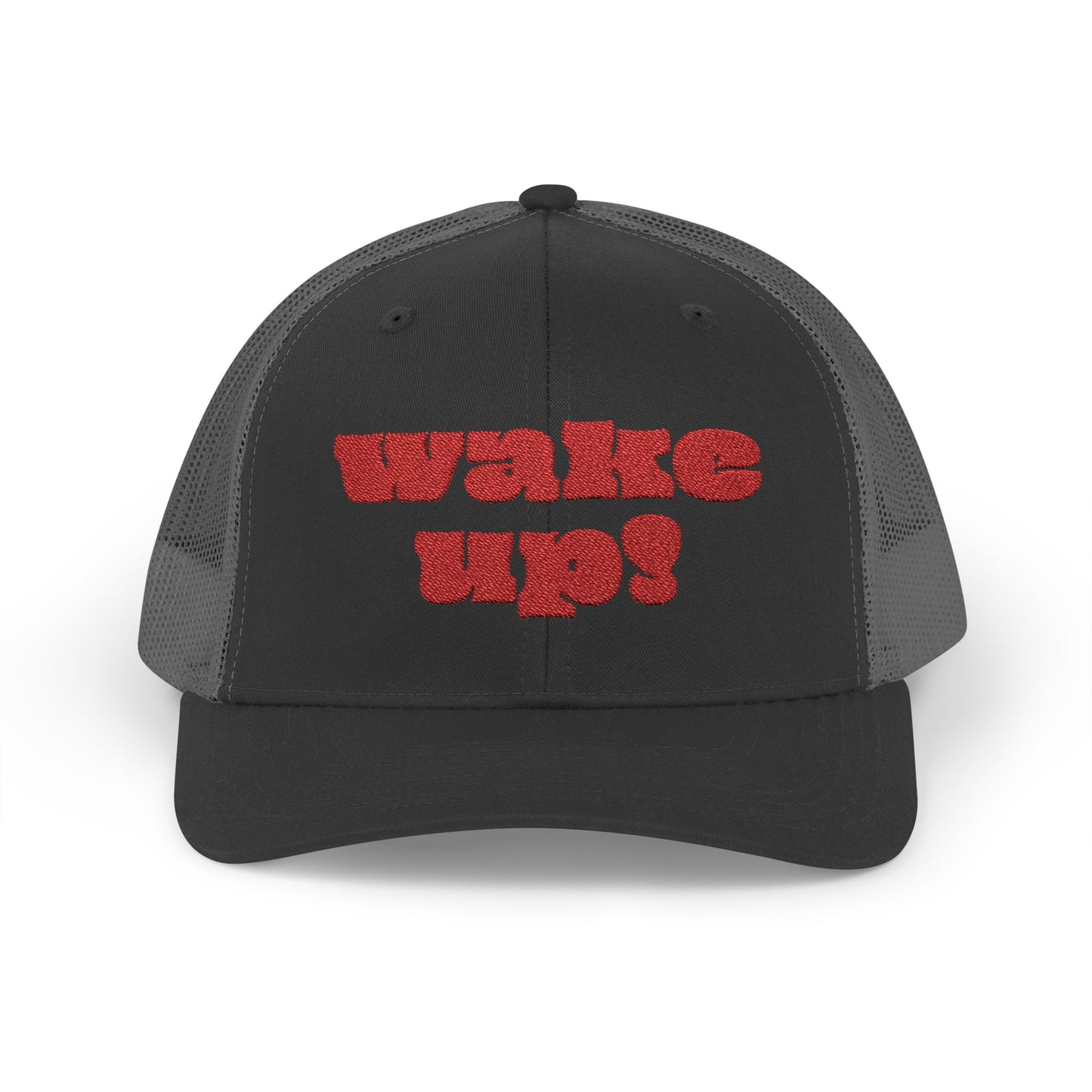 "Wake Up!" Snapback Trucker Cap, Fun Hat for Morning Motivation