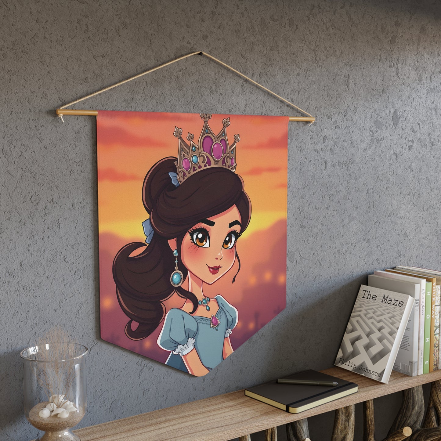 Princess Pennant Wall Banner — Cute Royal Girl Room Decor