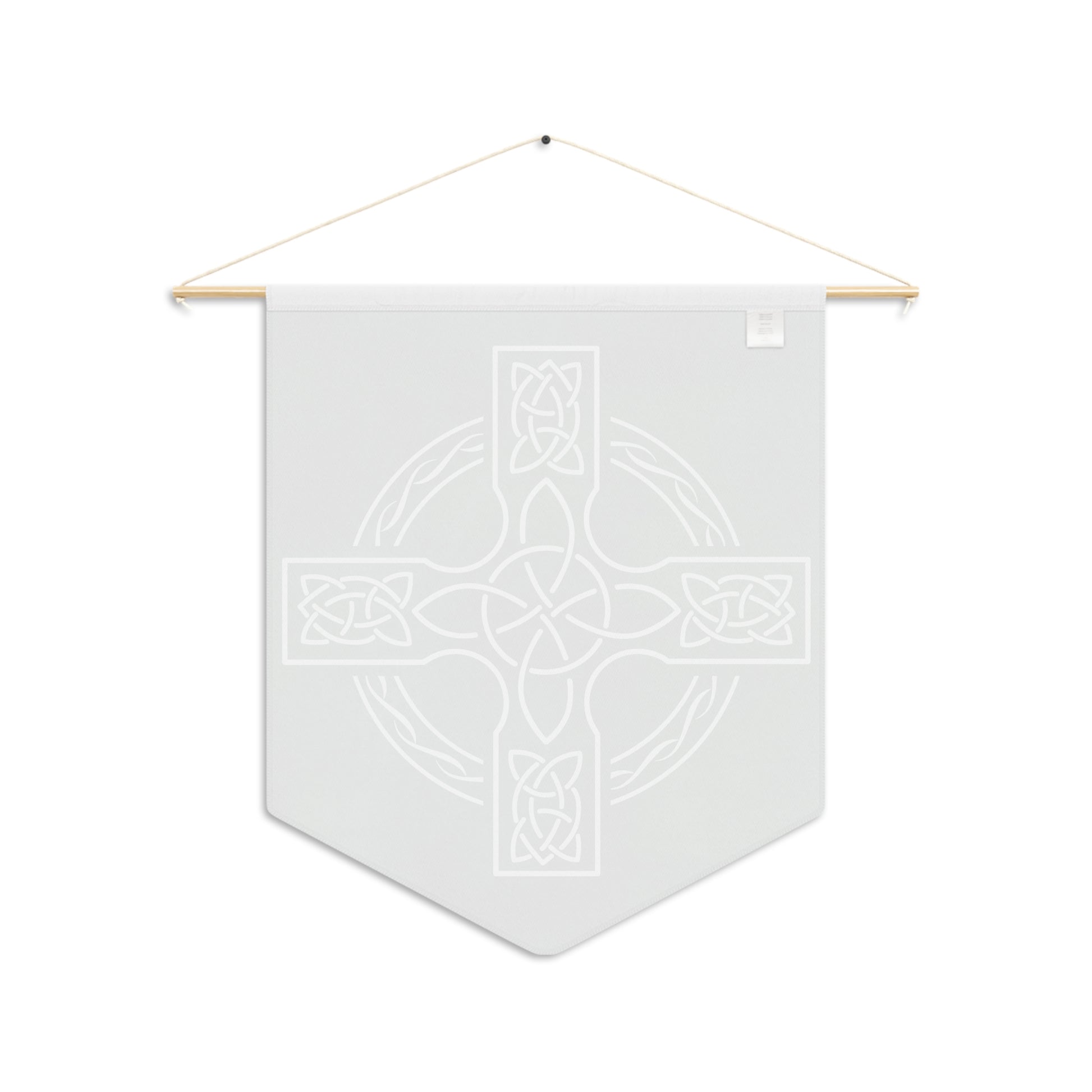 Celtic Cross Pennant Banner — Green Irish Knot Wall Flag