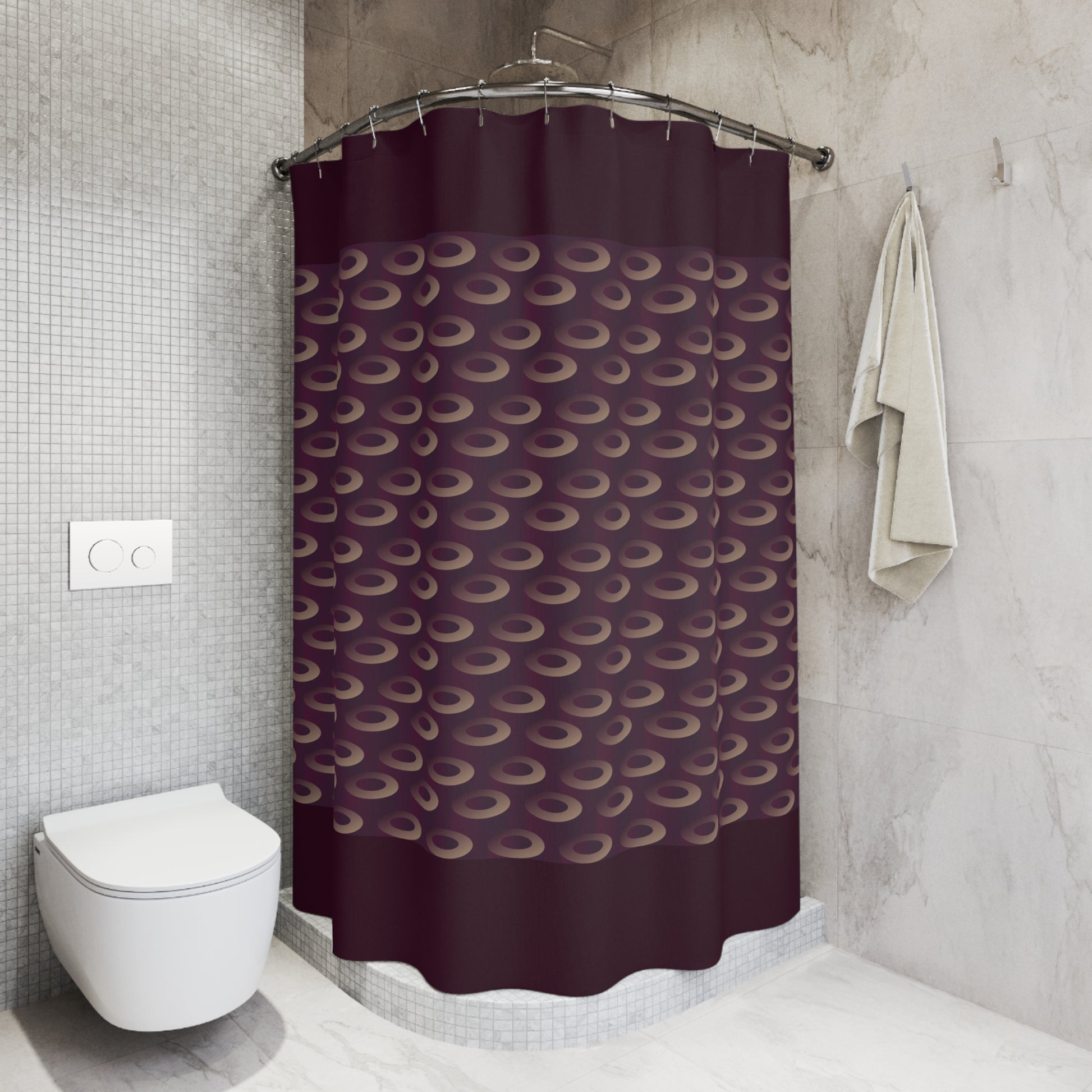 Wine Colored Abstract Shower Curtain