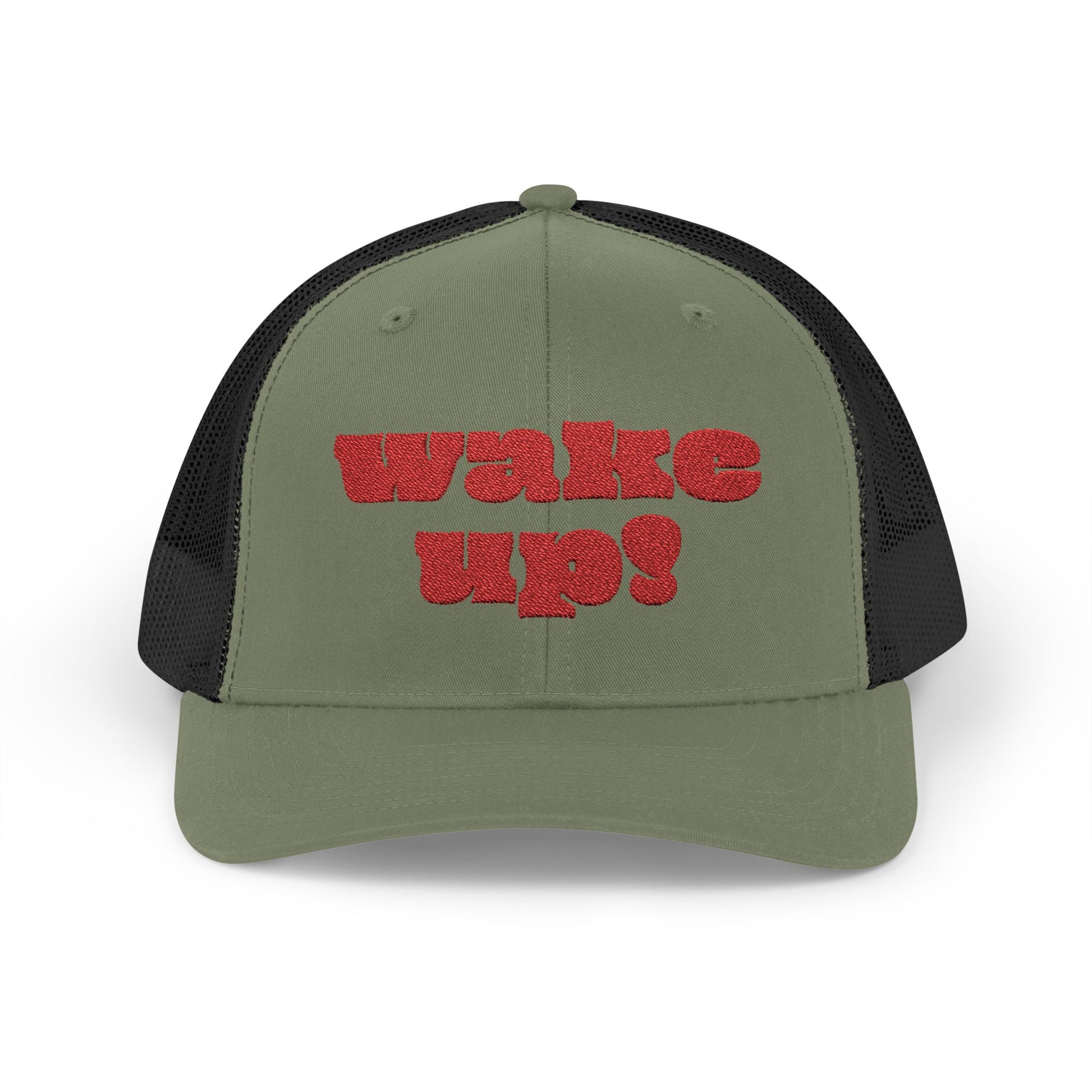 "Wake Up!" Snapback Trucker Cap, Fun Hat for Morning Motivation