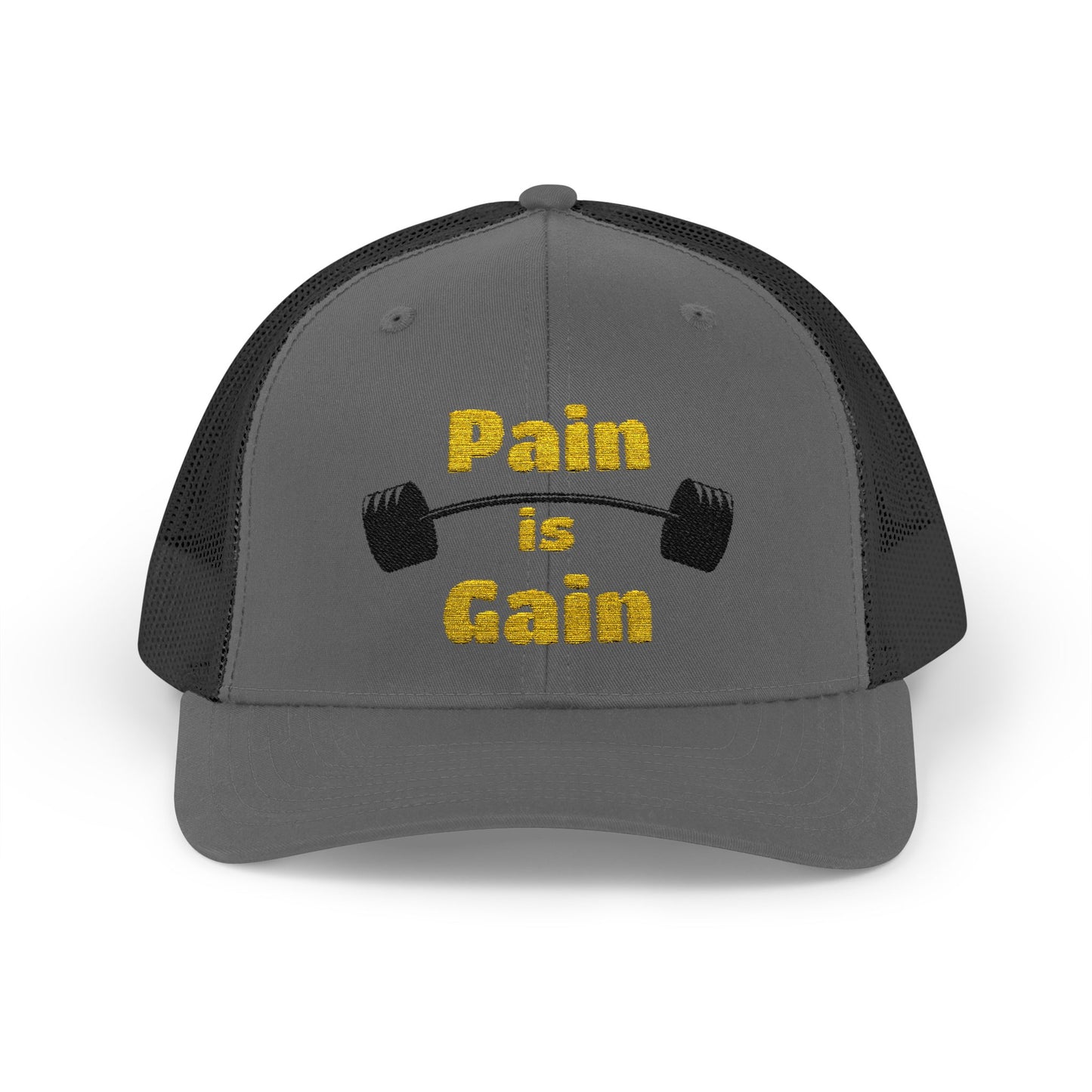 "Pain is Gain" Snapback Trucker Cap-Gym Workout Hat