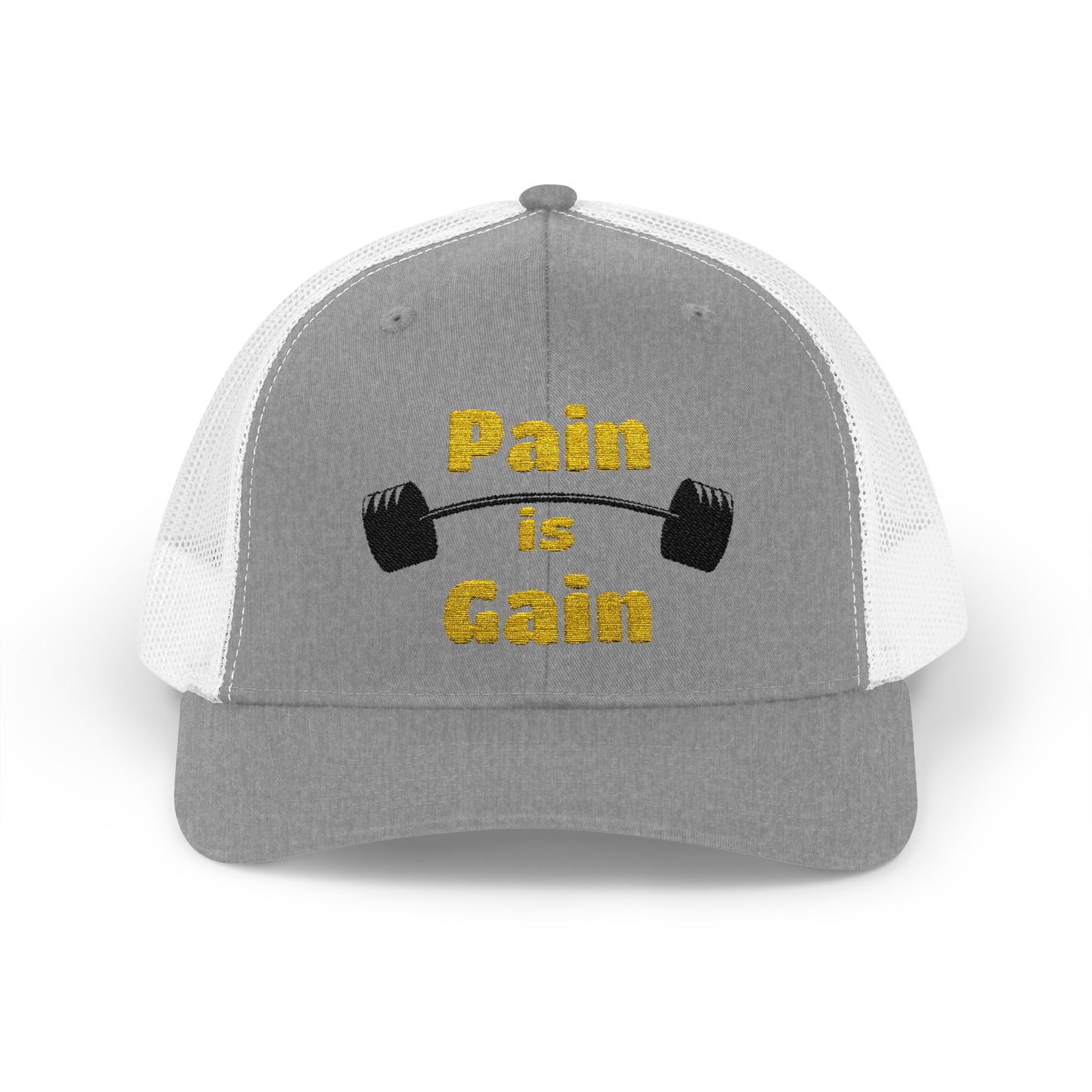 "Pain is Gain" Snapback Trucker Cap-Gym Workout Hat