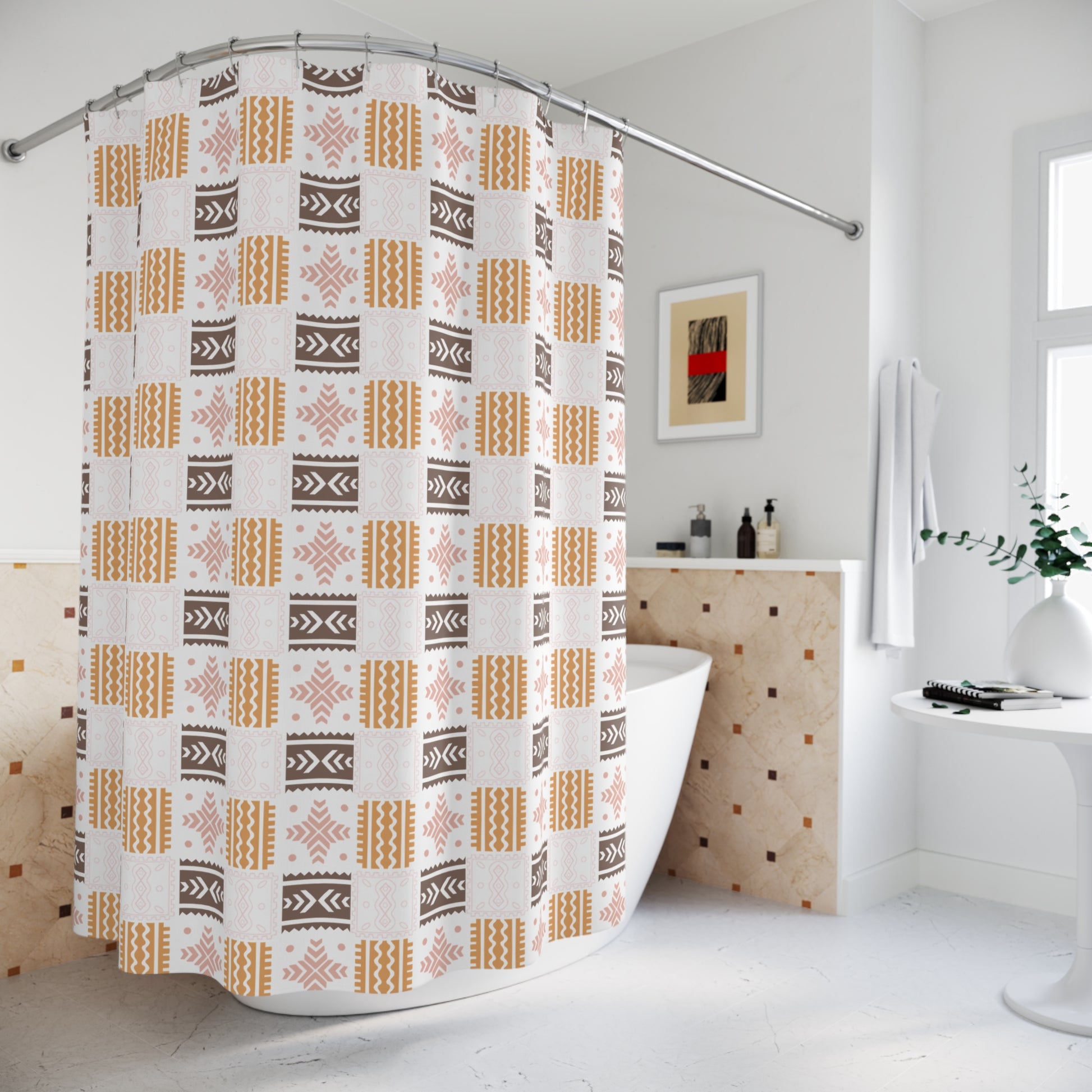 Ethnic Print Shower Curtain