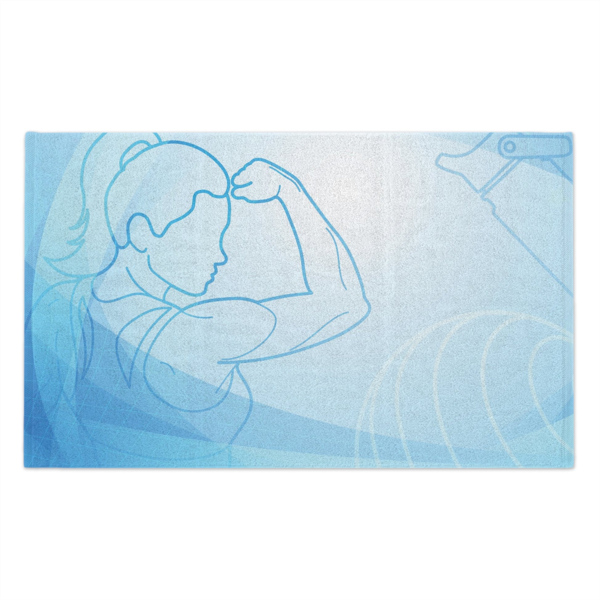Workout Towel — Blue Empowered Woman Gym Towel (11x18)