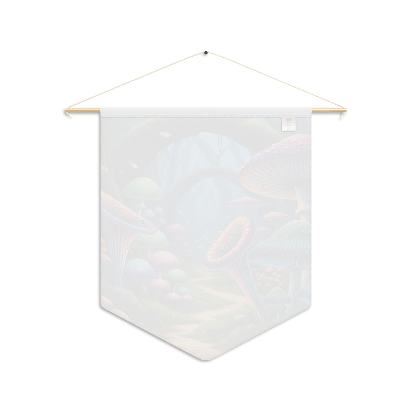 Fantasy Mushroom Forest Pennant - Colorful Psychedelic Wall Banner